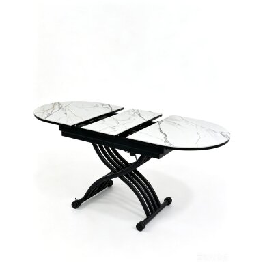 Stalas transformeris BREMEN 120-150x75 cm, balta su auksu 2