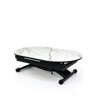 Stalas transformeris BREMEN 120-150x75 cm, balta su auksu 4 Stalas transformeris BREMEN 120-150x75 cm, balta su auksu 4