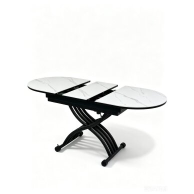 Stalas transformeris BREMEN 120-150x75 cm, matinė balta 2 Stalas transformeris BREMEN 120-150x75 cm, matinė balta 2