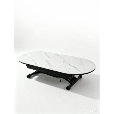 Stalas transformeris BREMEN 120-150x75 cm, matinė balta 3 Stalas transformeris BREMEN 120-150x75 cm, matinė balta 3