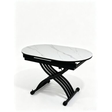 Stalas transformeris BREMEN 120-150x75 cm, matinė balta 5 Stalas transformeris BREMEN 120-150x75 cm, matinė balta 5
