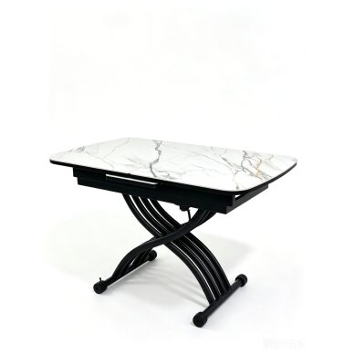 Stalas transformeris MILAN 120-150x75 cm, balta su auksu 4 Stalas transformeris MILAN 120-150x75 cm, balta su auksu 4