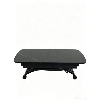 Stalas transformeris MILAN 120-150x75 cm, matinė juoda 2 Stalas transformeris MILAN 120-150x75 cm, matinė juoda 2