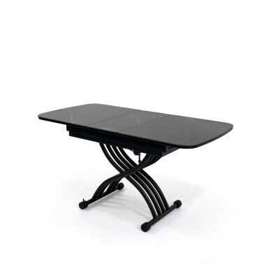Stalas transformeris MILAN 120-150x75 cm, matinė juoda 4 Stalas transformeris MILAN 120-150x75 cm, matinė juoda 4