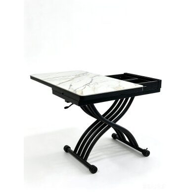Stalas transformeris NANT 100x57-114 cm, balta su auksu