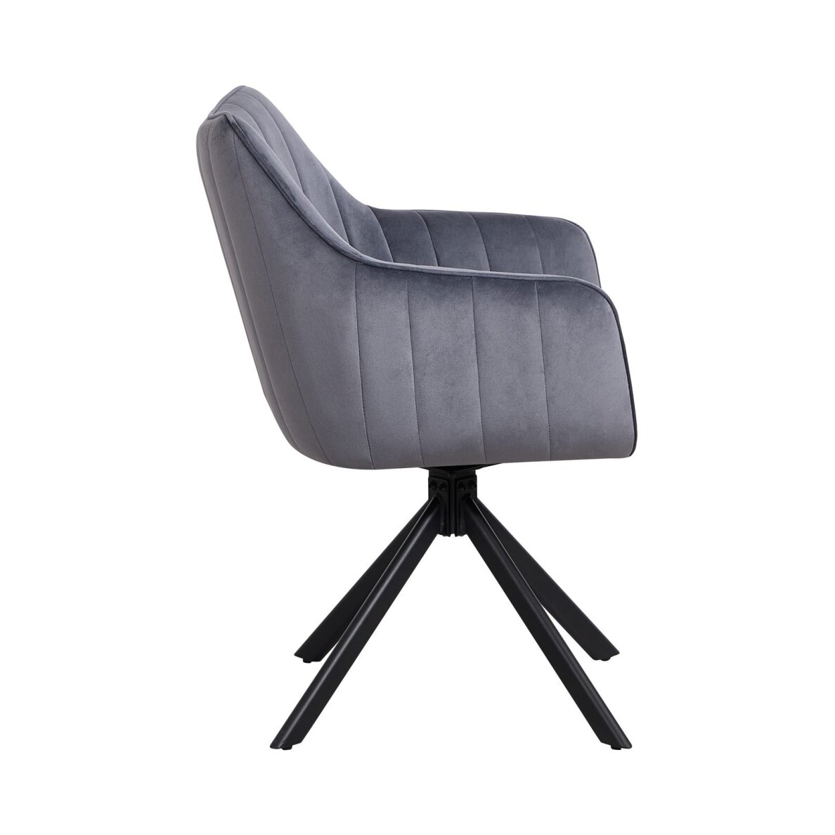 Sukama kėdė su porankiais ASTON VELVET, pilka, veliūrinė 2 Sukama kėdė su porankiais ASTON VELVET, pilka, veliūrinė 2