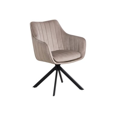 Sukama kėdė su porankiais ASTON VELVET, pilkai ruda (taupe), veliūrinė