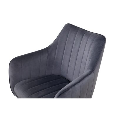 Sukama kėdė su porankiais ASTON VELVET, pilka, veliūrinė 4 Sukama kėdė su porankiais ASTON VELVET, pilka, veliūrinė 4