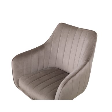 Sukama kėdė su porankiais ASTON VELVET, pilkai ruda (taupe), veliūrinė 4