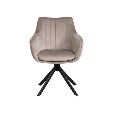 Sukama kėdė su porankiais ASTON VELVET, pilkai ruda (taupe), veliūrinė Sukama kėdė su porankiais ASTON VELVET, pilkai ruda (taupe), veliūrinė