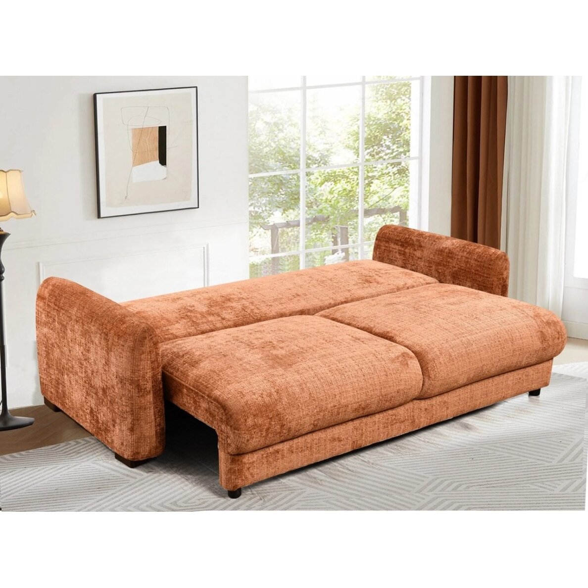 Trivietė sofa-lova DUNE, ruda (terakota) 4