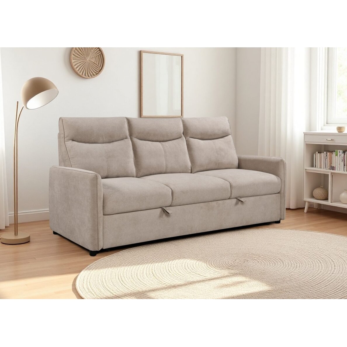 Trivietė sofa-lova LUMEN, smėlio 4