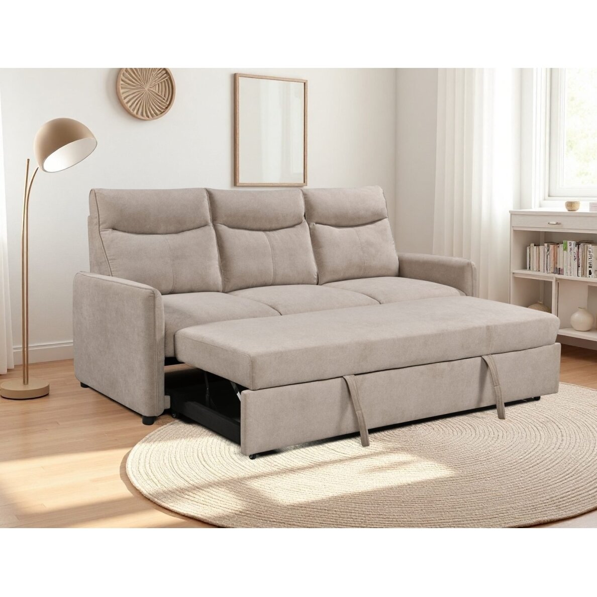 Trivietė sofa-lova LUMEN, smėlio 5 Trivietė sofa-lova LUMEN, smėlio 5