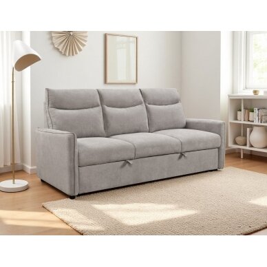 Trivietė sofa-lova LUMEN, šviesiai pilka 4 Trivietė sofa-lova LUMEN, šviesiai pilka 4