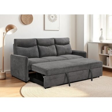 Trivietė sofa-lova LUMEN, tamsiai pilka 5