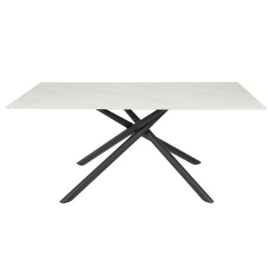 Valgomojo stalas LOTUS 180x90 cm, matinis baltas marmuras 1 Valgomojo stalas LOTUS 180x90 cm, matinis baltas marmuras 1